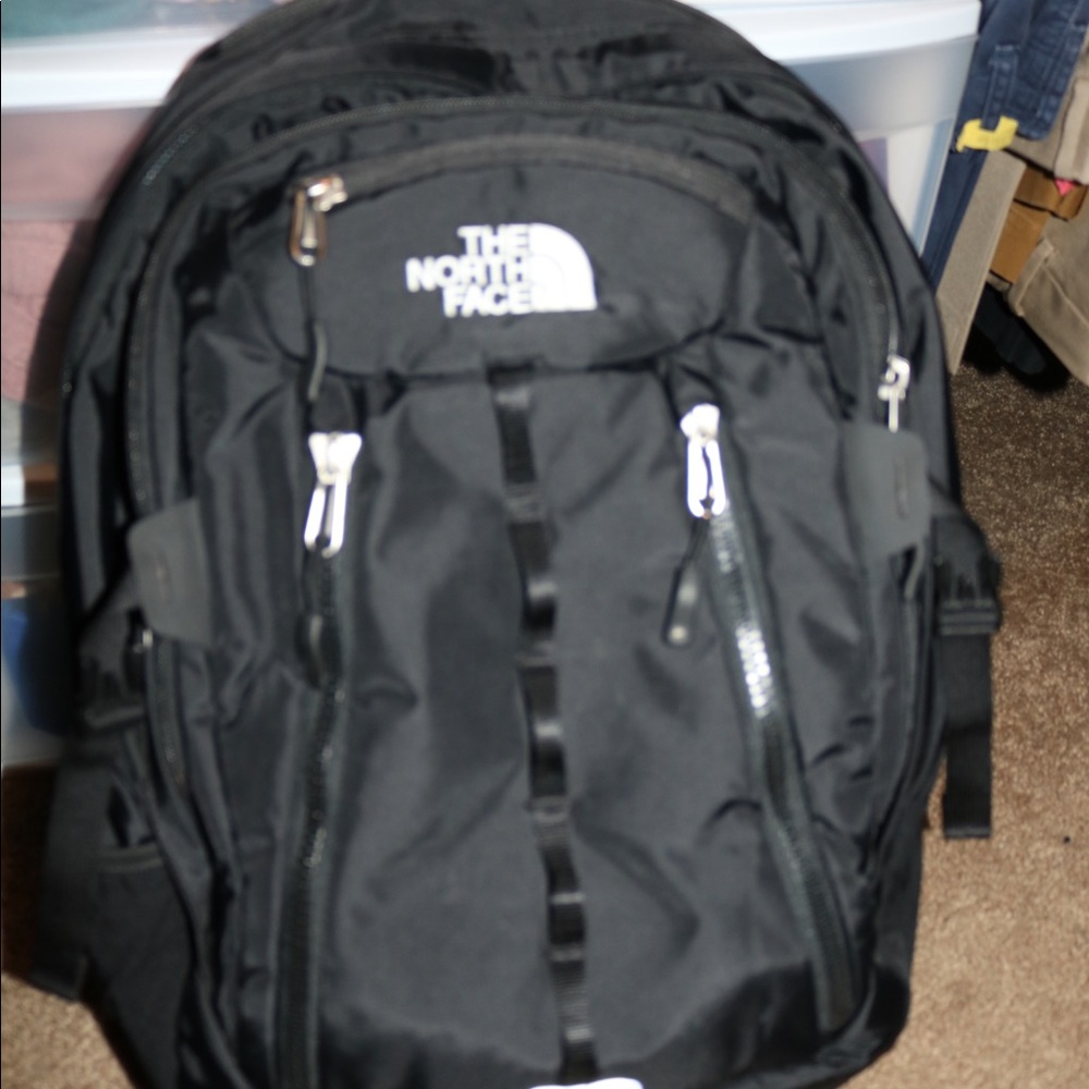 North Face black backpack